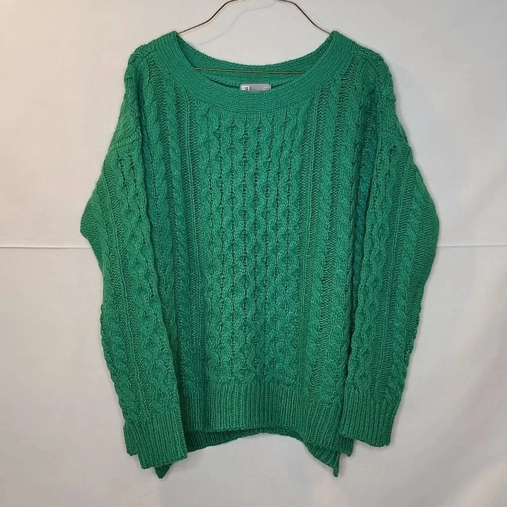 NWT JCP Green Wool Blend Crew Neck Sweater Size Small